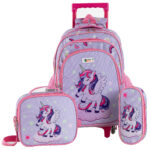 Imagen de Setx3 Trolley + Lonchera + Cartuchera Unicornio CLASS&WORK con 61% de descuento