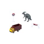Imagen de Set De Juego Maisto Dino Adventures Dinosaurio Y Camión Print Amarillo 15462 con 75% de descuento