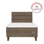 Imagen de Dormitorio Europeo Sirius 1.5 Plazas Cabecera Superior Marrón + 1 Almohada + 1 Protector con 56% de descuento