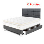 Imagen de Dormitorio Royal Cloud con Cajones 1.5 Plazas y Cabecera Blocks Gris con 50% de descuento online en Promart | SuperCupon