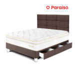 Imagen de Dormitorio Royal Cloud con Cajones 1.5 Plazas con Cabecera Blocks Chocolate con 50% de descuento online en Promart | SuperCupon