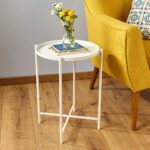 Imagen de Mesa Redonda de Madera/Metal Orange Modelo HA23TTHT0029 Blanco de 38.5 cm con 50% de descuento