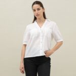 Imagen de Blusa Manga Corta Lino Mujer con 61% de descuento oferta online | SuperCupon