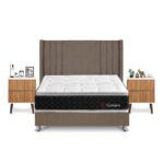 Imagen de Dormitorio Golden King Marron + Velador Milan + Almohada + Protector con 50% de descuento oferta online | SuperCupon