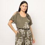 Imagen de Blusa Manga Corta Lino Mujer con 50% de descuento oferta online | SuperCupon