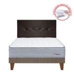 Imagen de Dormitorio Europeo Pocket Visco Queen + Cabecera + 2 Almohadas + 1 Protector con 57% de descuento oferta online | SuperCupon