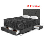 Imagen de Dormitorio Pocket Max Black Queen Con Cajones + Respaldo Charcoal con 51% de descuento oferta online | SuperCupon