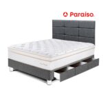 Imagen de Dormitorio Royal Dynasty Cajones 1.5 Plazas y Cabecera Blocks Gris con 50% de descuento oferta online | SuperCupon