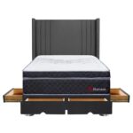 Imagen de Dormitorio 4 Cajones Gris Platinium 2 Plazas con 53% de descuento oferta online | SuperCupon