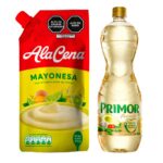 Imagen de Pack Aceite Vegetal PRIMOR Premium Botella 900ml + Mayonesa ALACENA Doypack 475g con 17% de descuento oferta online | SuperCupon