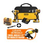 Imagen de COMBO Dewalt Inalámbrico DCK287D2-K14: Taladro Percutor + Atornillador de Impacto + Esmeril + Set 16 Piezas con 31% de descuento oferta online | SuperCupon