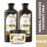 Imagen de Pack HERBAL ESSENCES Shampoo Leche de Coco 400ml + Acondicionador 400ml + Tratamiento Capilar 300ml con 29% de descuento oferta online | SuperCupon