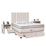 Imagen de Dormitorio Con Cajones Natten King + 2 Veladores + 2 Almohadas Viscoelásticas + Protector con 51% de descuento oferta online | SuperCupon