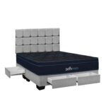 Imagen de Dormitorio Con Cajones Fred Queen Plata + 2 Almohadas Viscoelásticas + Protector con 51% de descuento oferta online | SuperCupon
