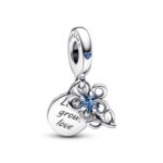 Imagen de Charm colgante doble Flor floreciendo con 70% de descuento oferta online | SuperCupon