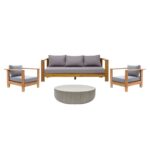 Imagen de Juego de Sala de Terraza Santa Monica 3-1-1 + Mesa de Centro Atenea con 50% de descuento oferta online | SuperCupon