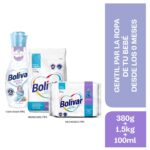 Imagen de Pack Bolívar Bebés y Niños: Detergente 1.5kg + Suavizante 800ml + Jabón para Ropa 380g con 20% de descuento oferta online | SuperCupon