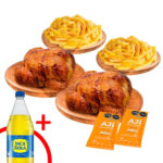 Imagen de 2 Pollo Rostizado + 2un Papas Fritas + Gaseosa Inca Kola Sin Azúcar 1.5L con 16% de descuento oferta online | SuperCupon