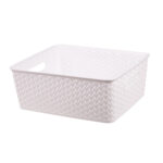 Imagen de Canasto Krea Símil Rattan Blanco 36.5x30.5x1cm Surtido con 50% de descuento oferta online | SuperCupon