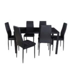 Imagen de Comedor M+Design 6 Sillas 140x80x76cm Vidrio 3.0 Negro con 70% de descuento oferta online | SuperCupon