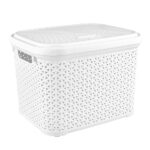 Imagen de Caja Plástica Simil Rattan 20 Lt Blanco con 50% de descuento oferta online | SuperCupon
