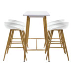 Imagen de Comedor Alto 4 Sillas M+Design 110x50x90cm Blanco con 58% de descuento oferta online | SuperCupon