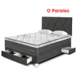 Imagen de Dormitorio Paraiso Pocket St Cajones2 Plazas Cabecera Loft Charcoal con 59% de descuento oferta online | SuperCupon