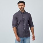 Imagen de Camisa Hombre Lino Solid Manga Larga Malabar con 51% de descuento oferta online | SuperCupon