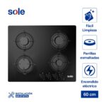 Imagen de Cocina Encimera Sole SOLCO049 Vidrio Templado 60cm 4 hornillas con 31% de descuento oferta online | SuperCupon