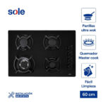 Imagen de Cocina Encimera Sole SOLCO047V3 Vidrio Templado 65cm con 33% de descuento oferta online | SuperCupon