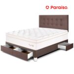 Imagen de Dormitorio Royal Cloud Cajones Chocolate 2 Plazas + 2 almohadas viscoelásticas + protector con 51% de descuento oferta online | SuperCupon
