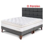 Imagen de Dormitorio Europeo Royal Dynasty Queen y Cabecera Blocks Gris con 50% de descuento oferta online | SuperCupon