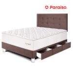 Imagen de Dormitorio Royal Elizabeth Cajones 1.5 Plazas Chocolate + 1 almohada viscoelástica + protector con 50% de descuento oferta online | SuperCupon