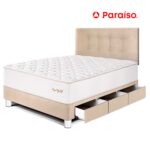 Imagen de Dormitorio Royal Elizabeth con Cajones 1.5 Plazas Champagne + 1 almohada viscoelástica + protector con 50% de descuento oferta online | SuperCupon