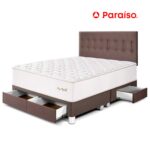 Imagen de Dormitorio Royal Elizabeth Cajones King Chocolate + 2 almohadas viscoelásticas + protector con 50% de descuento oferta online | SuperCupon