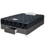 Imagen de Cama PARAISO Consul Black con Cajones 1.5 Plazas + Almohadas + Protector con 55% de descuento oferta online | SuperCupon