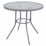 Imagen de Mesa VIVA HOME Acero/Vidrio Charcoal 80cm con 50% de descuento oferta online | SuperCupon