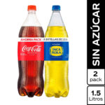 Imagen de Pack Gaseosa COCA COLA sin Azúcar Botella 1.5L + Gaseosa INCA KOLA sin Azúcar Botella 1.5L con 22% de descuento oferta online | SuperCupon