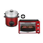 Imagen de COMBO Olla Arrocera con vaporera 2.5 litros Holstein + Horno Eléctrico 25 Litros Rojo Holstein con 41% de descuento oferta online | SuperCupon