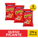Imagen de Pack Piqueos CHEETOS Queso Picante Bolsa 90g x3un con 20% de descuento oferta online | SuperCupon