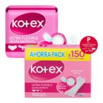 Imagen de Pack KOTEX Protector Diario Ultraflexible Paquete 150un + Protectores Diarios Ultra Delgado Paquete 15un con 16% de descuento oferta online | SuperCupon