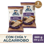 Imagen de Pack Avena QUAKER con Chía y Algarrobo Bolsa 330g x2un con 16% de descuento oferta online | SuperCupon