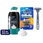 Imagen de Pack Espuma de Afeitar GILLETTE Foamy Sensitive para Piel Sensible Frasco 322ml + Máquina de Afeitar GILLETTE Prestobarba3 con 3 Hojas con 31% de descuento oferta online | SuperCupon