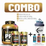 Imagen de Combo Level Pro - Mass Pro 6.6 Libras Chocolate + Bcaa Level 400gr Orange + Crea Pure 500gr + Shaker con 20% de descuento oferta online | SuperCupon