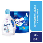Imagen de Pack Bolívar: Detergente Líquido Active Care 3L + Suavizante Baby & Kids 2.8L con 29% de descuento oferta online | SuperCupon
