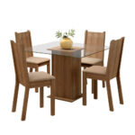 Imagen de Comedor 4 Sillas M+Design Lucia Cuadrado Vidrio con 58% de descuento oferta online | SuperCupon