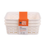 Imagen de Pack 3 Cajas Krea Símil Rattan 14x19cm Blanco con 50% de descuento oferta online | SuperCupon