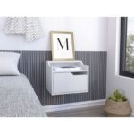 Imagen de Velador Flotante 1 Cajón Busan Blanco con 50% de descuento oferta online | SuperCupon