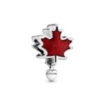 Imagen de Charm De Hoja De Arce De Plata Con Esmalte Rojo con 70% de descuento oferta online | SuperCupon