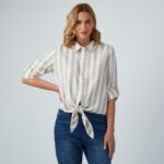 Imagen de Blusa Mujer Lino Bow Manga Larga Madison con 57% de descuento oferta online | SuperCupon